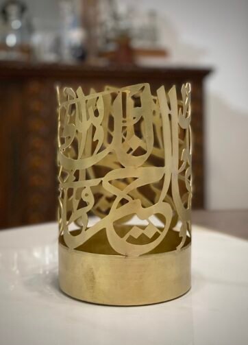 Calligraphy candle holder