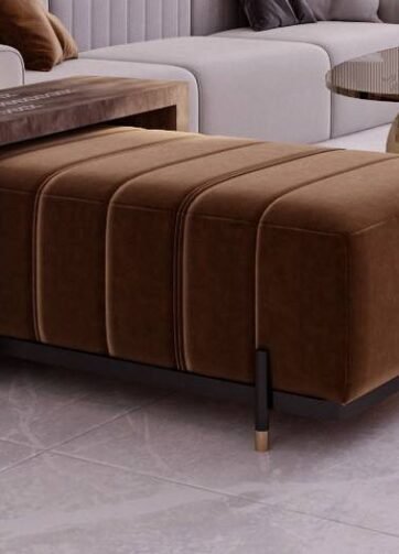 Bench with Wooden C-Table